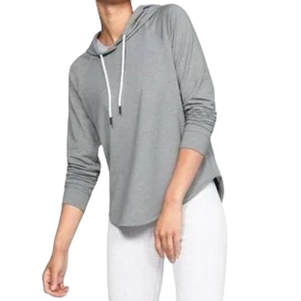 Under Armour Featherweight Fleece Women Size‎ Small Oversize Hoodie Gray - Picture 4 of 6